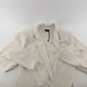 NBD Bell Sleeve Blazer Dress White Shawl Lapel Tailored Mini Size S White